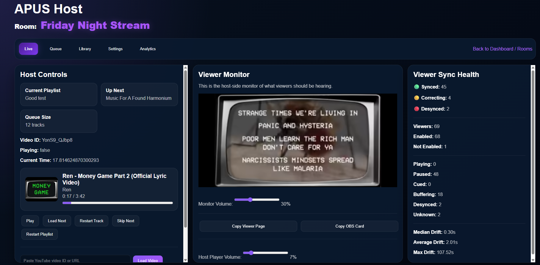 APUS Host Dashboard preview